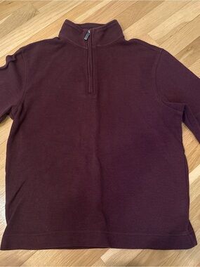 Van Heusen Men's Zip Mock Neck Sweater - Burgundy